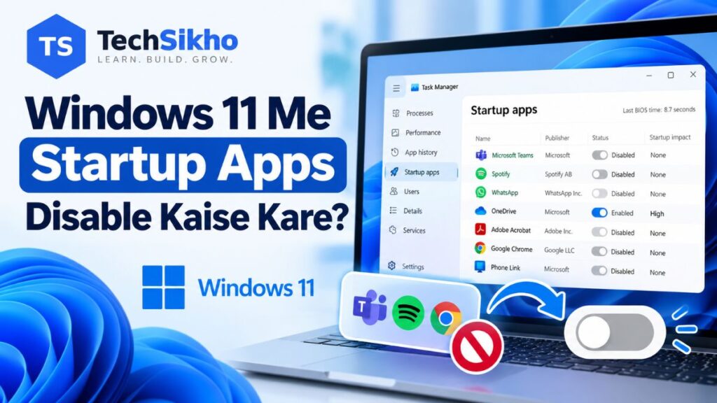 Windows 11 me Startup Apps disable kaise kare