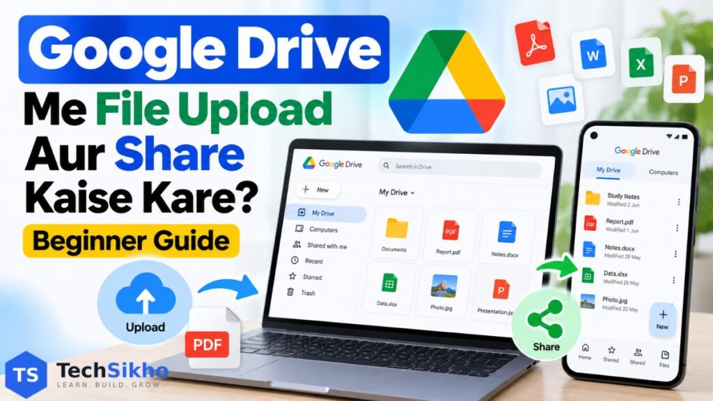 Google Drive me file upload aur share kaise kare