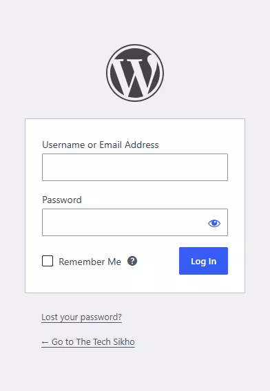WordPress Admin Login Screen Me Username Password Aur Lost Your Password Option